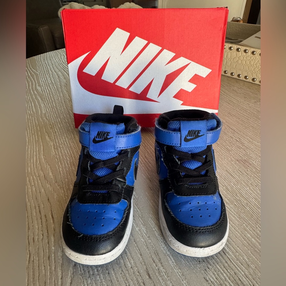 Nike Toddler Court Borough Mid 2 Blue & Black Sneaker 8